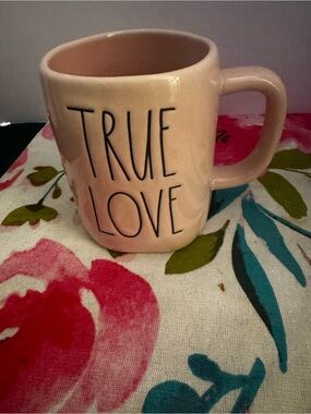 RAE DUNN “True Love ” Valentines Day Wedding  Mug  Pink Coffee Tea Cottagecore